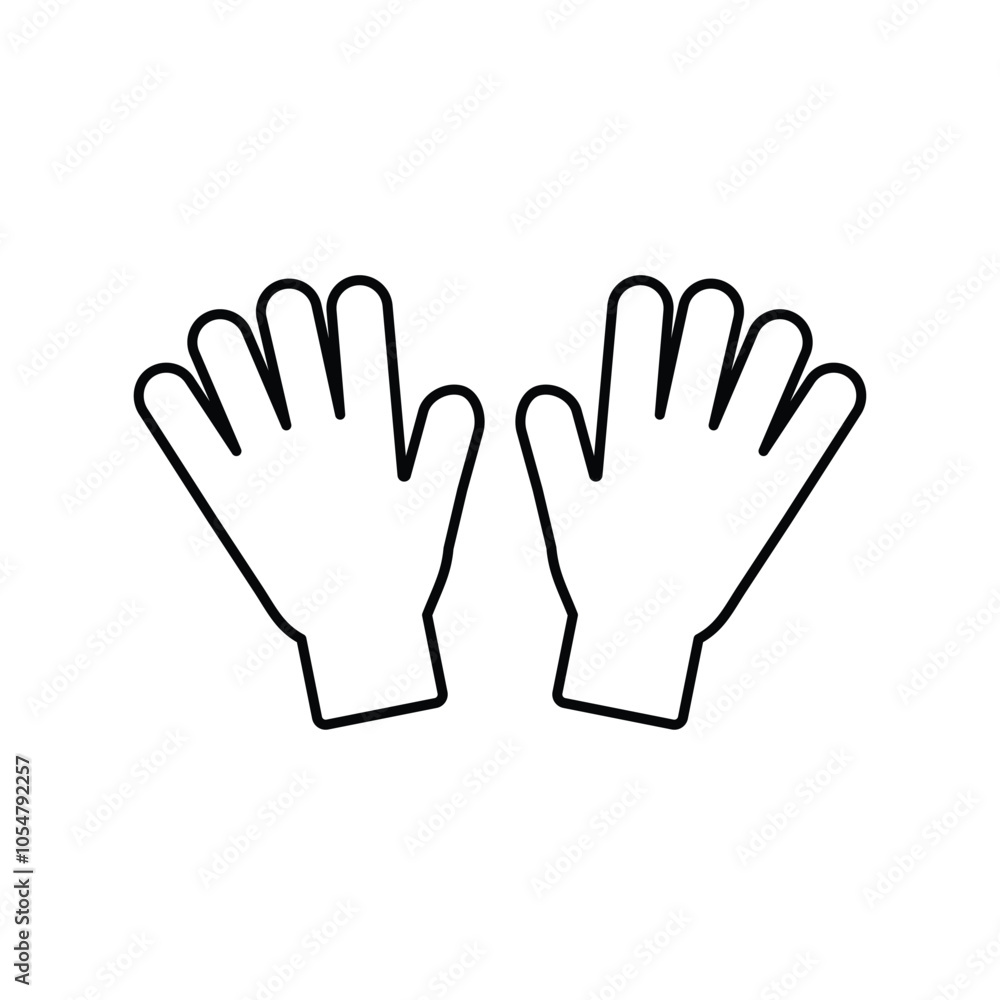 Latex hand gloves line icon. Simple outline style. Medical, cleaning, rubber, surgeon, chemical, safety protective concept. Vector illustration isolated on white background. Latex hand gloves line icon. Simple outline style. Medical, cleaning, rubber, surgeon, chemical, safety protective concept. Vector illustration isolated on white background.