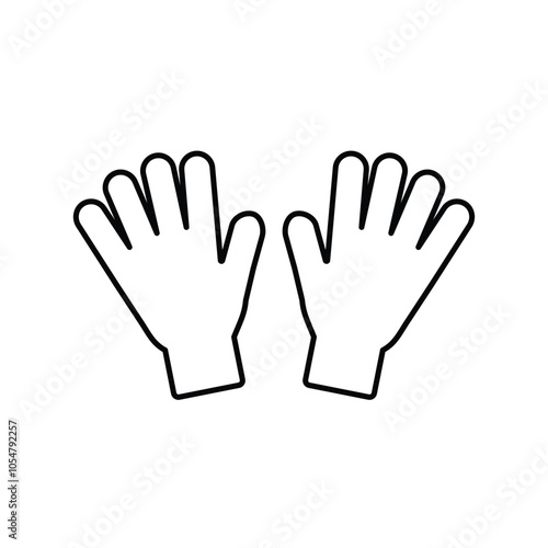 Latex hand gloves line icon. Simple outline style. Medical, cleaning, rubber, surgeon, chemical, safety protective concept. Vector illustration isolated on white background.
