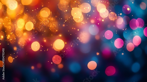 Blurred Christmas Lights in Festive Colorful Background