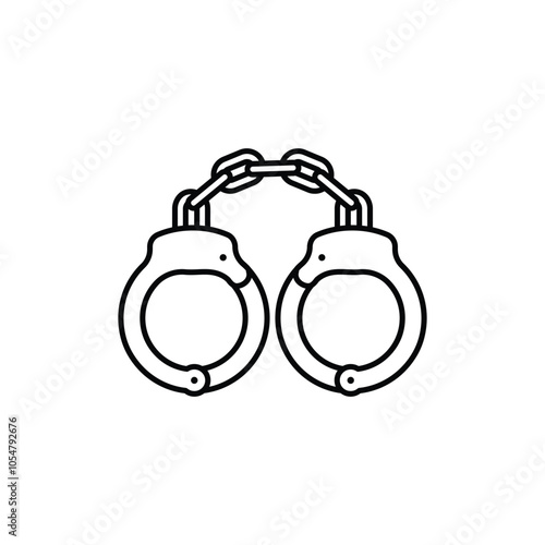 Handcuffs line icon. Law And Justice Symbol. Vector Illustration.