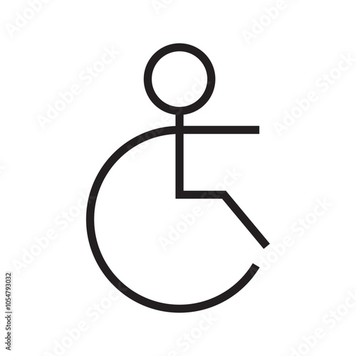 Disable Handicap Icon Isolated Outline