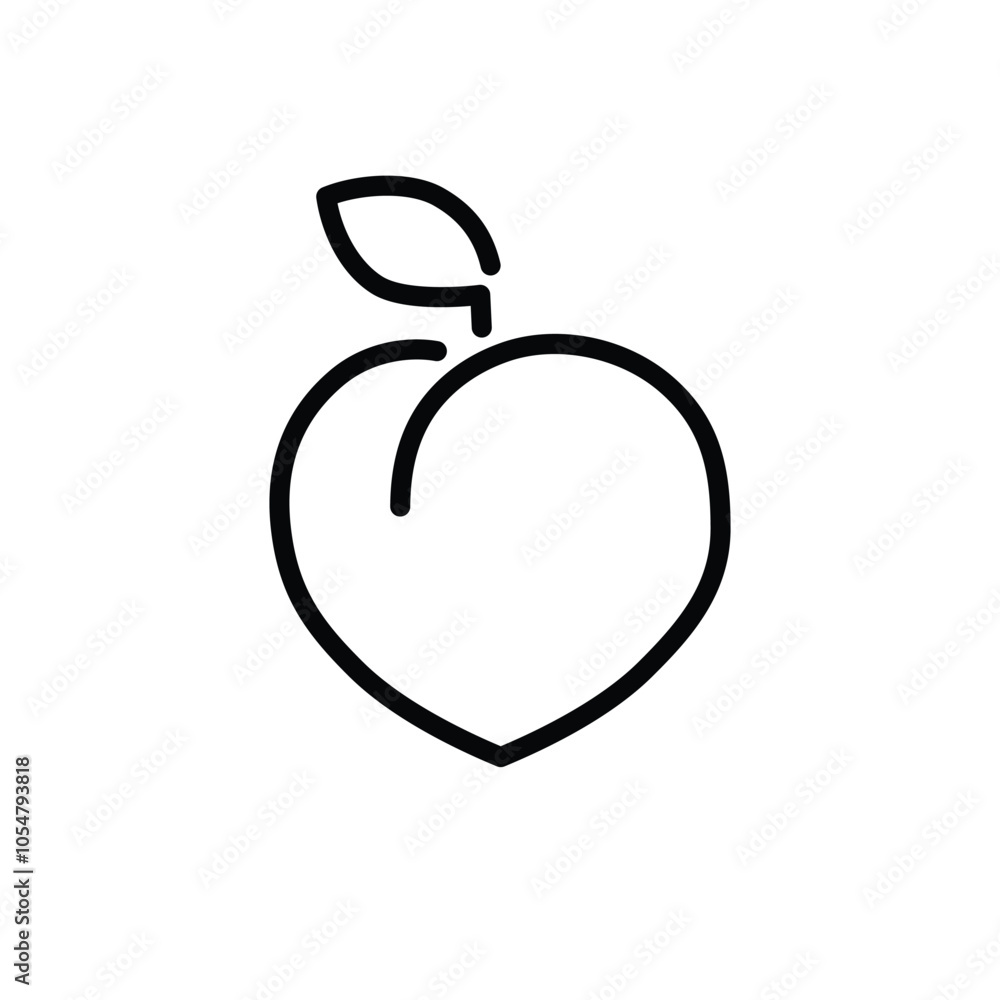 Fresh peach fruit with leaves icon. Vector illustration. Fresh peach fruit with leaves icon. Vector illustration.