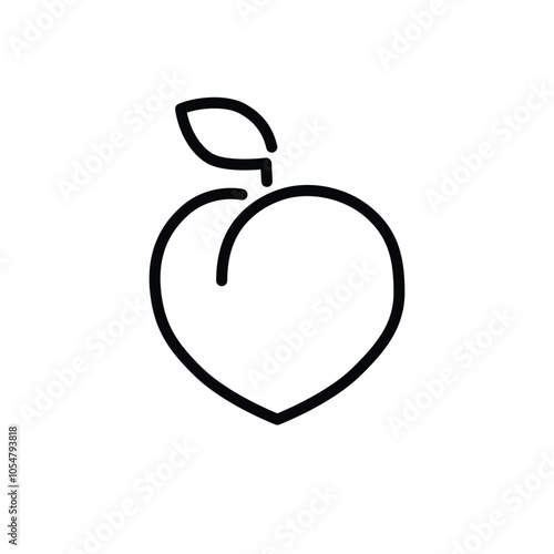 Fresh peach fruit with leav...