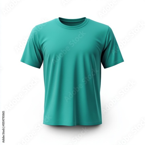 Realistic high quality teal tshirt mockup isolated