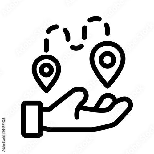 hand pin route outline style