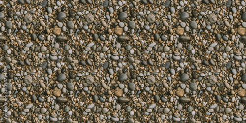 Wallpaper Mural Seamless Pattern Texture Background: A close-up, top-down view of riverbank gravel, filling the entire frame Torontodigital.ca