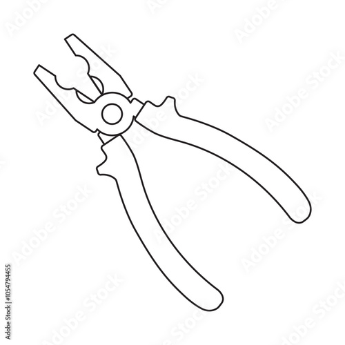 Pliers tool line icon. Vector Illustration.