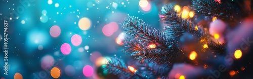 Abstract Christmas bokeh with colorful festive lights