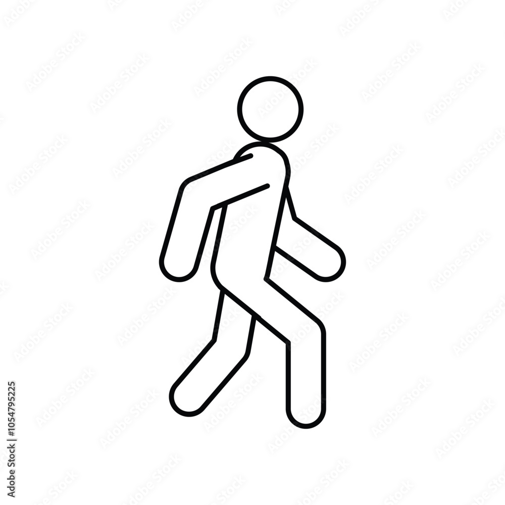 Walking stick figure line icon. Vector illustration. Walking stick figure line icon. Vector illustration.
