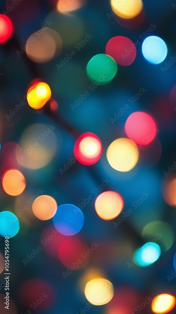 Fototapeta premium Abstract Christmas bokeh with colorful festive lights