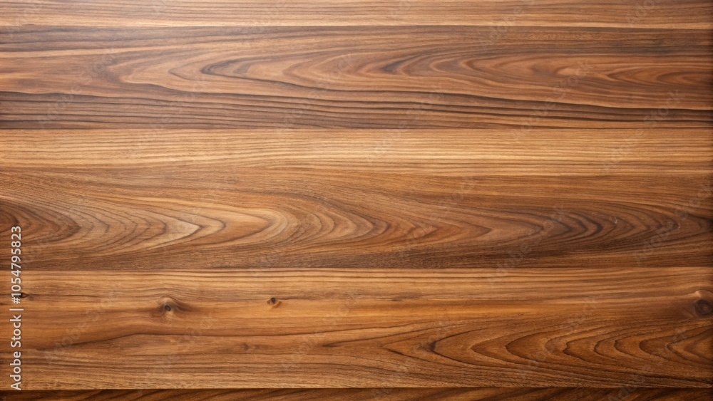 Obraz premium Clean walnut wood table top view, walnut, wood, table, top view, clean, surface, furniture, interior, natural, smooth