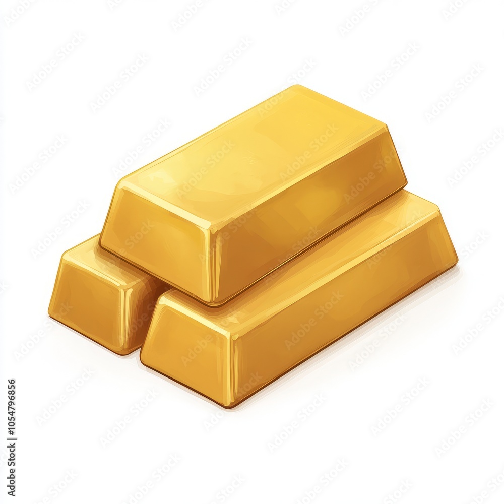 Three gold bars stacked together, symbolizing wealth and investment. Three gold bars stacked together, symbolizing wealth and investment.