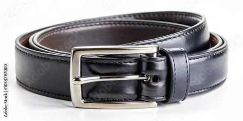 Black leather belt with silver buckle , fashion, accessory, stylish, men's wear, waistband, metal detail, classic photo