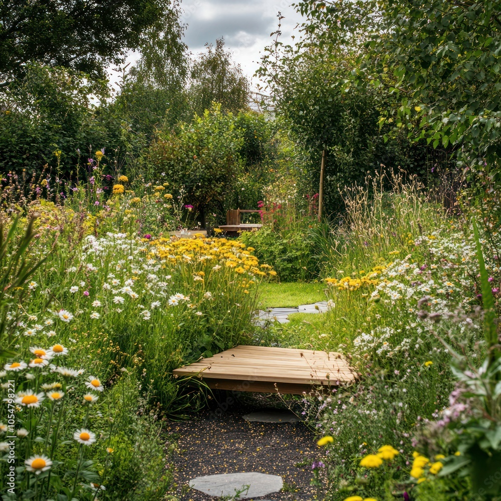 Garden with a wildlife-friendly habitat Garden with a wildlife-friendly habitat