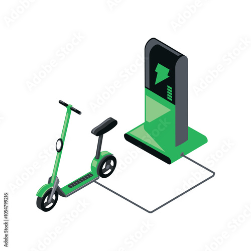 electric scooter vehicle charged vehicle