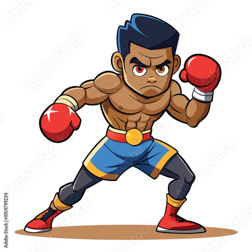 Boxing Player vector illustration.