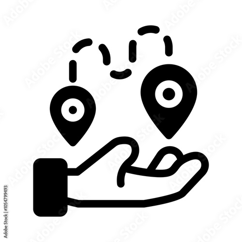 hand pin route glyph style