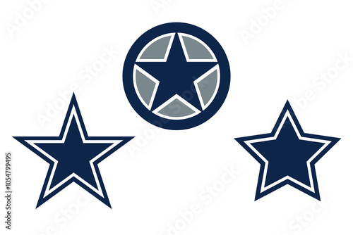 Geometric navy blue star icon, navy star symbol. USA Symbol.