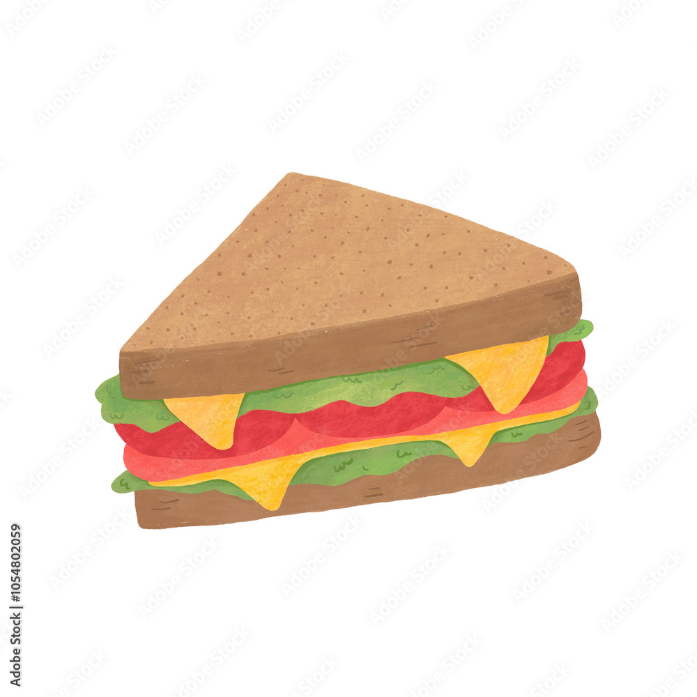 ham and sandwich cute illustration ham and sandwich cute illustration