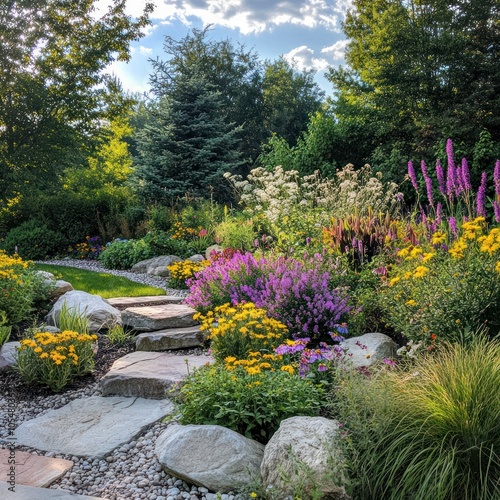 Garden with diverse plant species