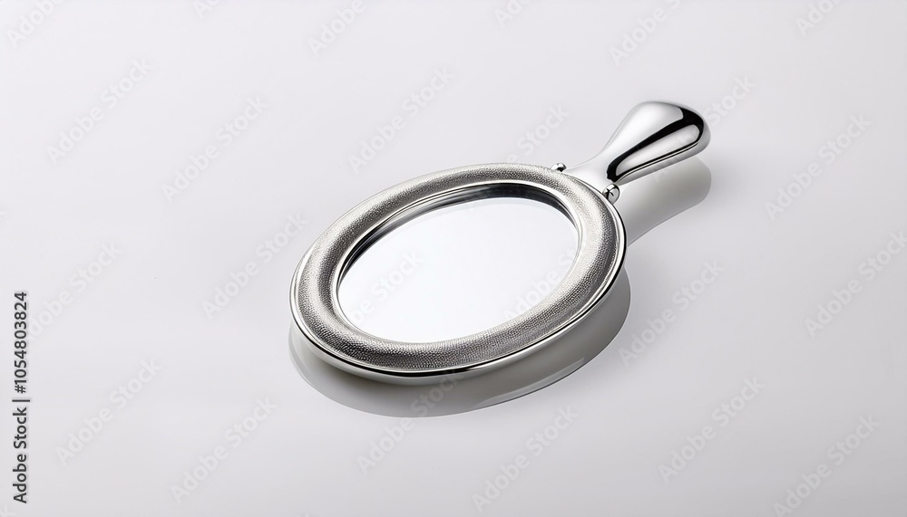Silver Hand Mirror with Detail Silver Hand Mirror with Detail