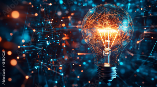 A conceptual image showcasing a light bulb as a metaphor for an innovative breakthrough and smart idea, symbolizing genius marketing strategy planning and creative thinking in business.