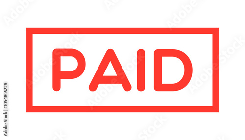 Vector Paid Label on White Background