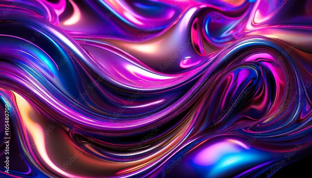 Abstract Metallic Fluidity with Vivid Colors Abstract Metallic Fluidity with Vivid Colors