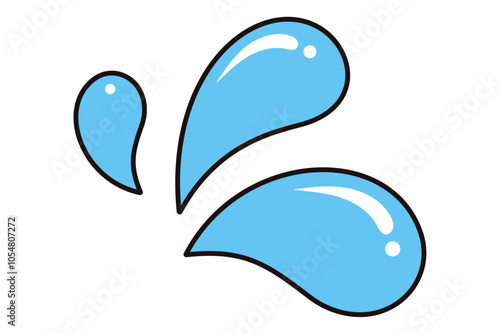 線ありの汗マークイラスト