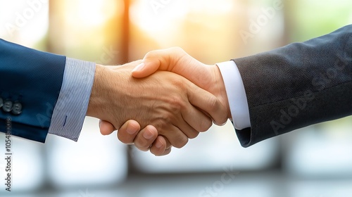 Professional handshake symbolizing successful business partnership : Generative AI