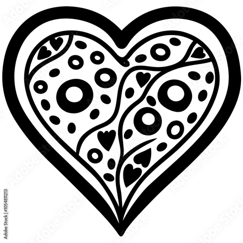 Pizza Heart Shape Valentine Icon. photo