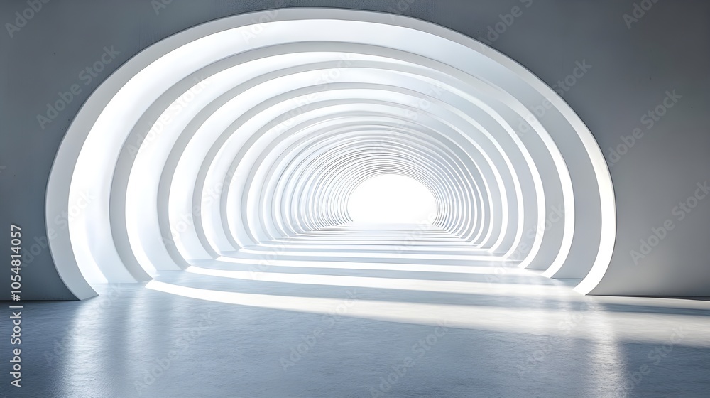 Abstract White Hallway with Dynamic Light. Abstract White Hallway with Dynamic Light.
