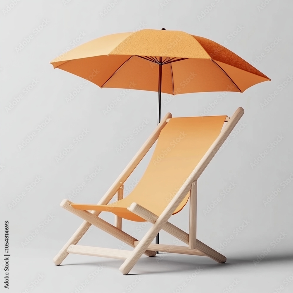 orange beach chair with matching umbrella creates perfect summer vibe, inviting relaxation and enjoyment under sun. Ideal for beach days or poolside lounging orange beach chair with matching umbrella creates perfect summer vibe, inviting relaxation and enjoyment under sun. Ideal for beach days or poolside lounging