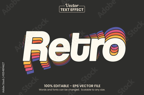 Retro vintage text effect, Editable text effect