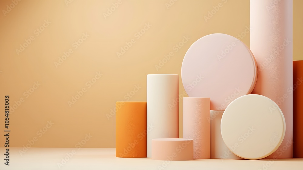 Abstract Geometric Shapes on Pastel Background. Illustration background for presentation Abstract Geometric Shapes on Pastel Background. Illustration background for presentation