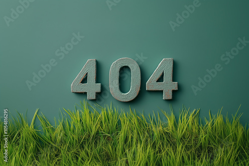 404 error page with green grass and plants