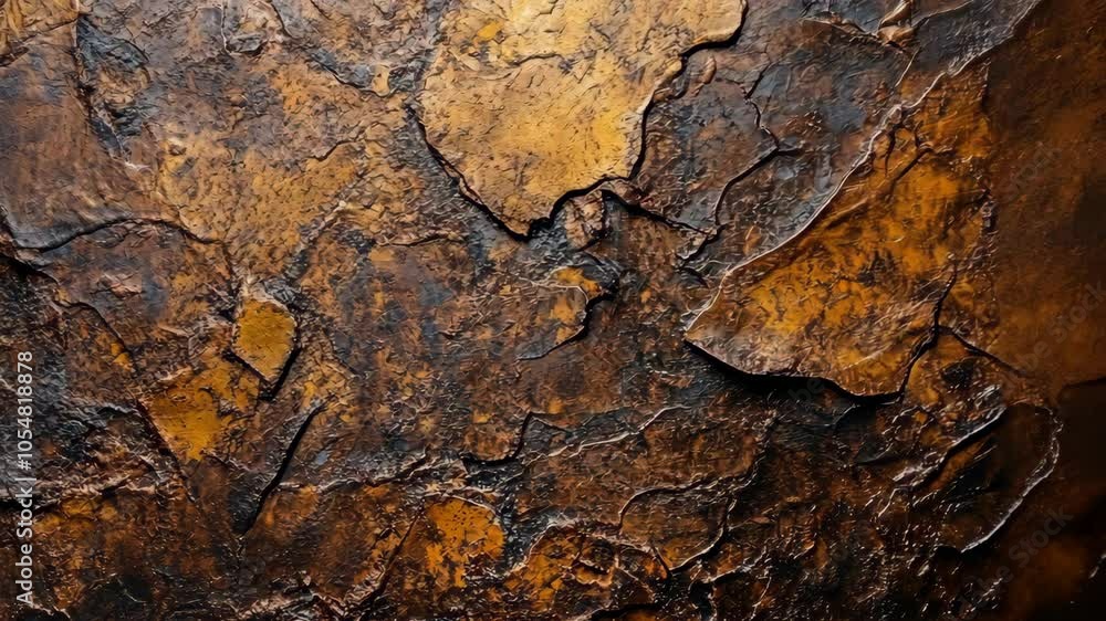 A close-up of rough, textured brown and gold rock A close-up of rough, textured brown and gold rock