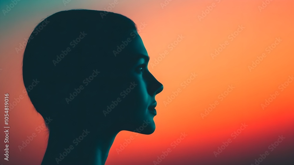 Silhouette Woman Sunset Silhouette Woman Sunset