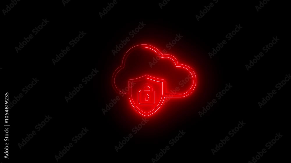 Cloud computing for data storage and transfer for safety and security, Cloud icon with security icon on the black background , Futuristic technology global network secure data connection. Cloud computing for data storage and transfer for safety and security, Cloud icon with security icon on the black background , Futuristic technology global network secure data connection.
