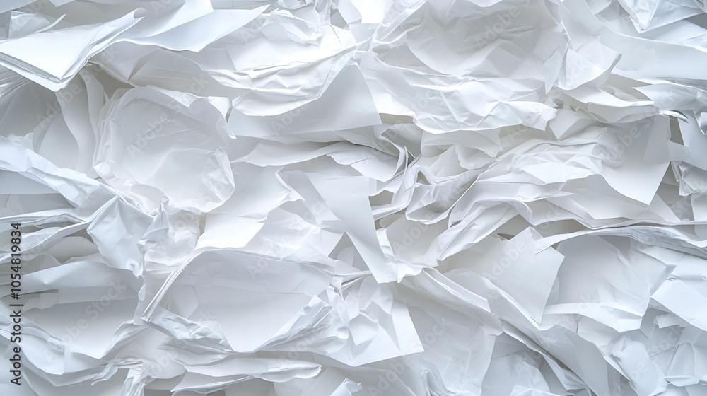 Fototapeta premium Minimalistic White Paper Abstract Composition Creating Calm Aesthetic : Generative AI