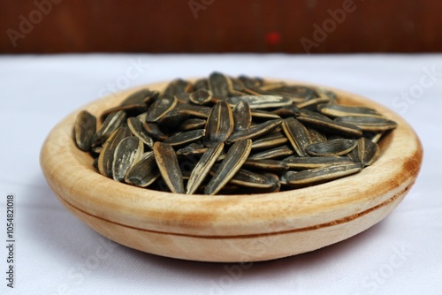 Kwaci from dried and salted sunflower seeds. photo