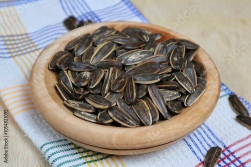 Kwaci from dried and salted sunflower seeds. photo