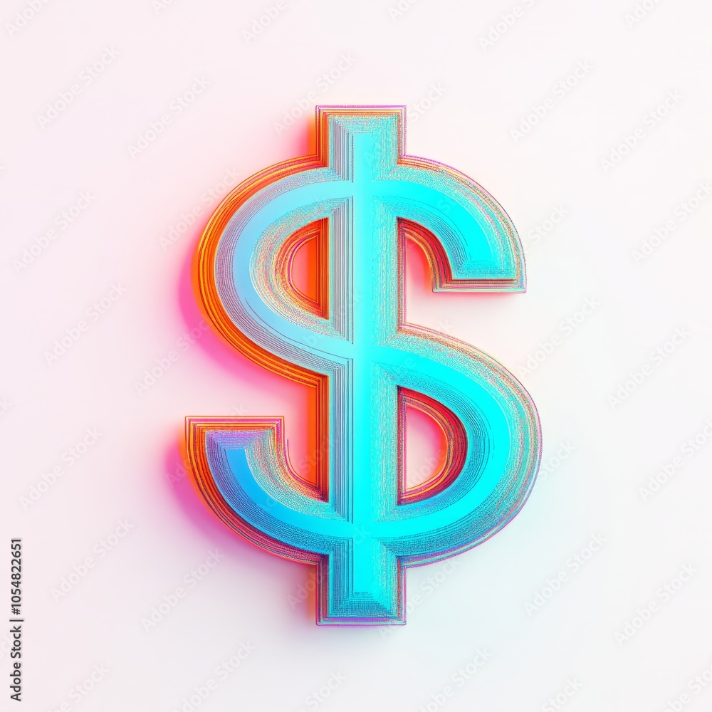 A colorful 3D dollar sign symbolizing finance and wealth. A colorful 3D dollar sign symbolizing finance and wealth.