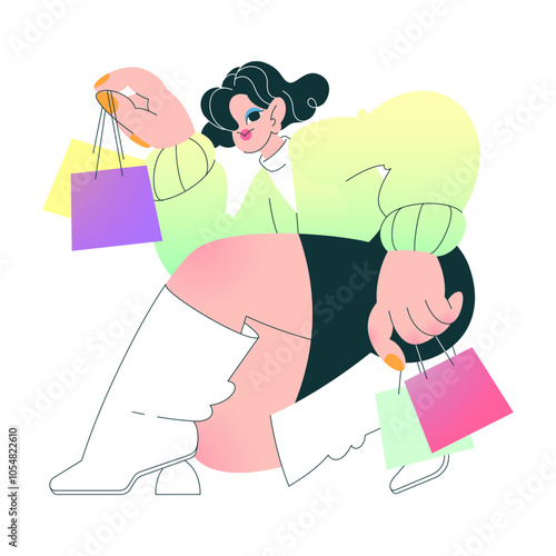 Girl happy with her purchases