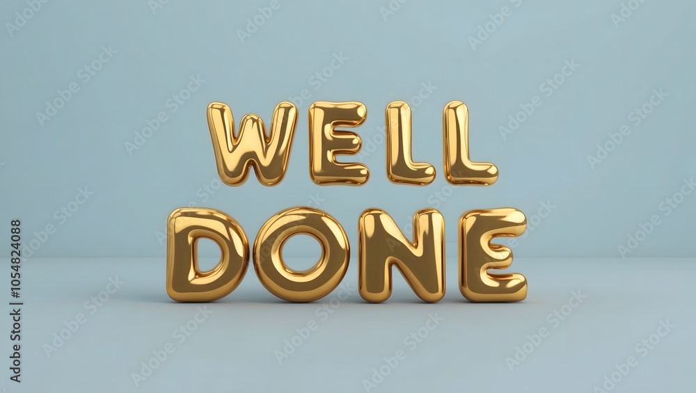 3D Liquid Styled Text of 'Well Done' 3D Liquid Styled Text of 'Well Done'
