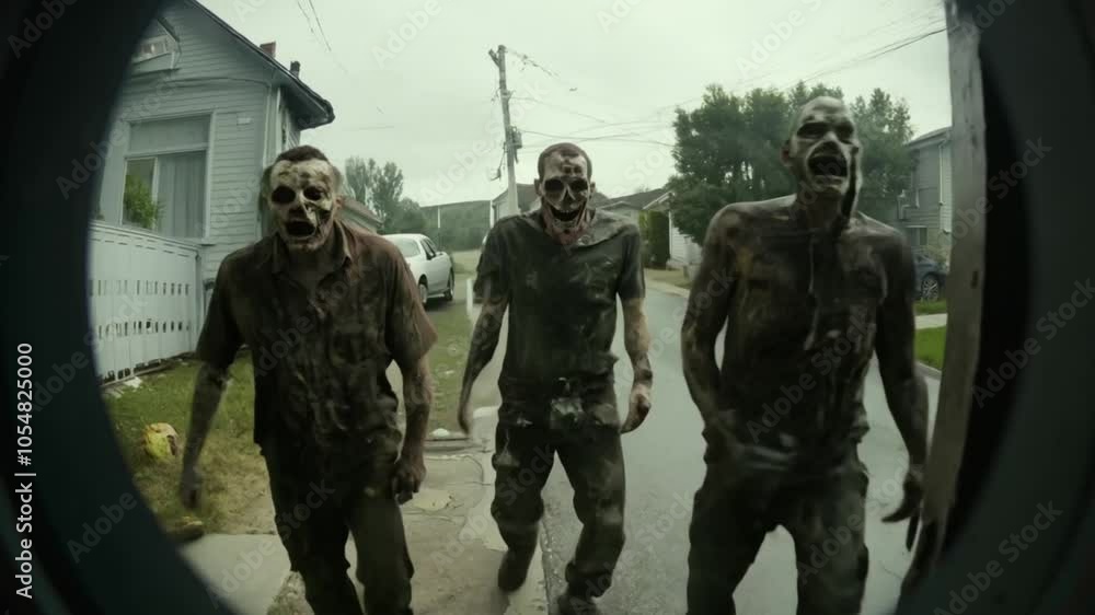 Realistic Fisheye View of Approaching Zombies Realistic Fisheye View of Approaching Zombies