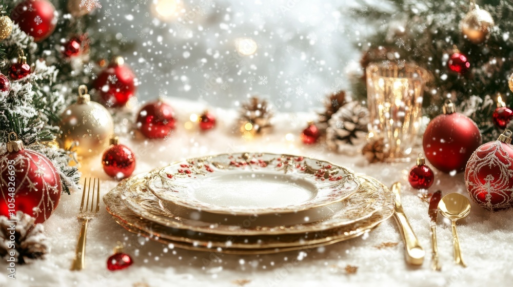 Cozy Christmas Dinner Table Setup with Decorations Cozy Christmas Dinner Table Setup with Decorations