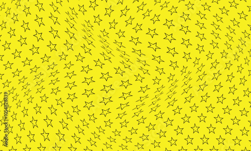 abstract outline star wave pattern on yellow can be used background, wallpaper, wall cloth.