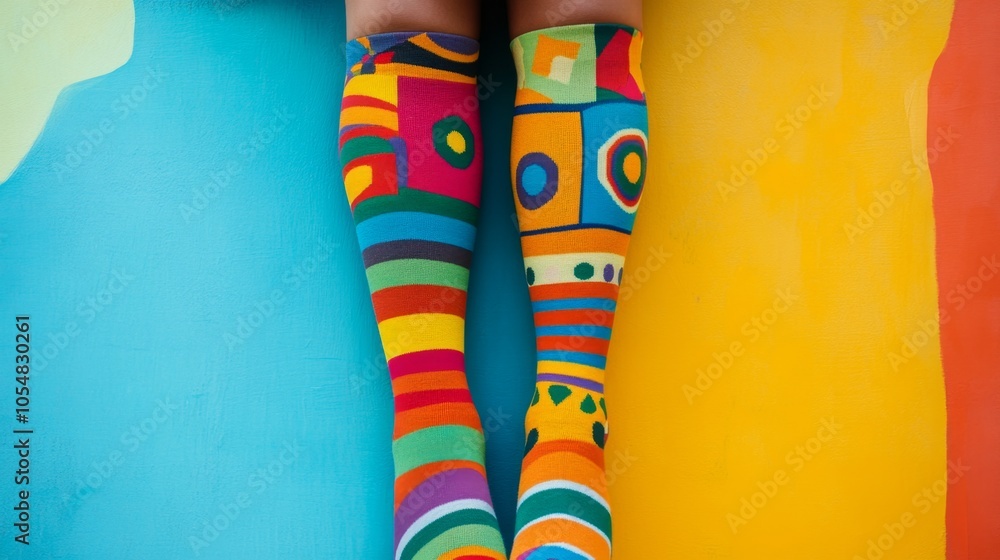 Quirky Knee High Socks with Bright Patterns Quirky Knee High Socks with Bright Patterns