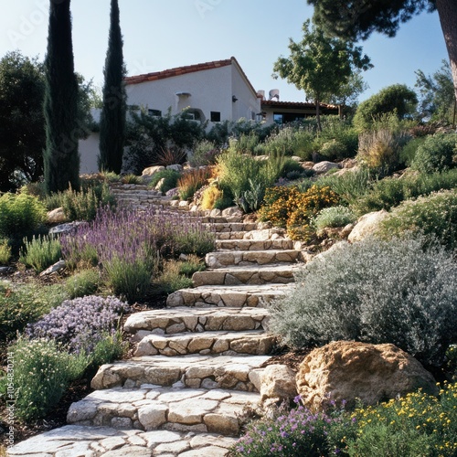 Garden with xeriscaping design photo